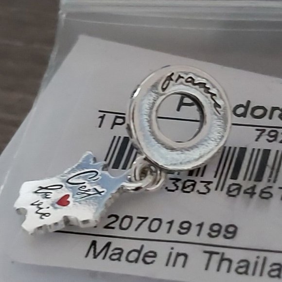 AUTH PANDORA STERLING SILVER *FRANCE EXCLUSIVE* "C'EST LA VIE " Charm - Picture 8 of 9
